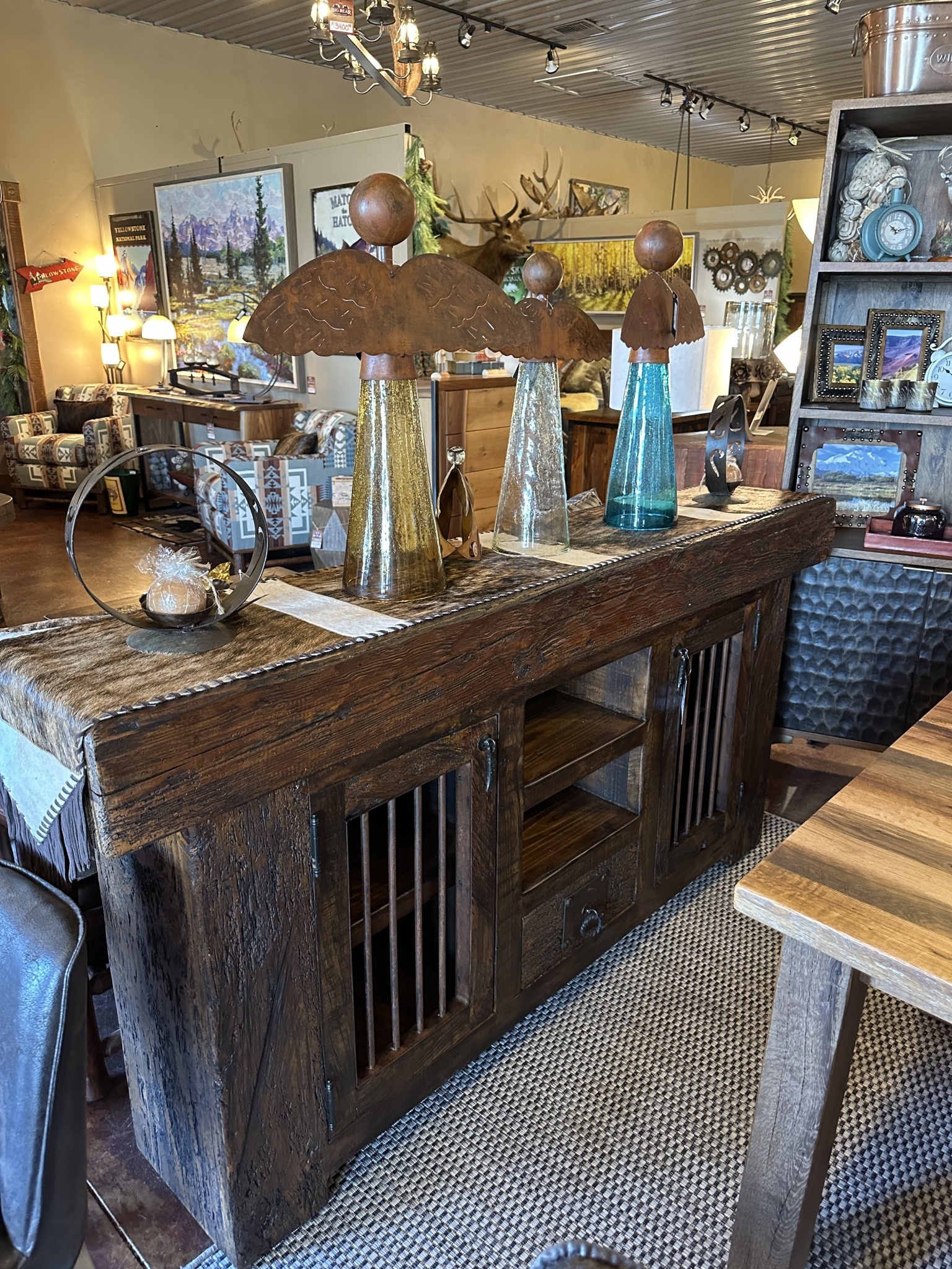 Artisans Jail House Chunky Wood Credenza 80x15.5x40H