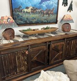 Artisans Old Pine Buffet w/3 Shelves & 2 Sliding Doors