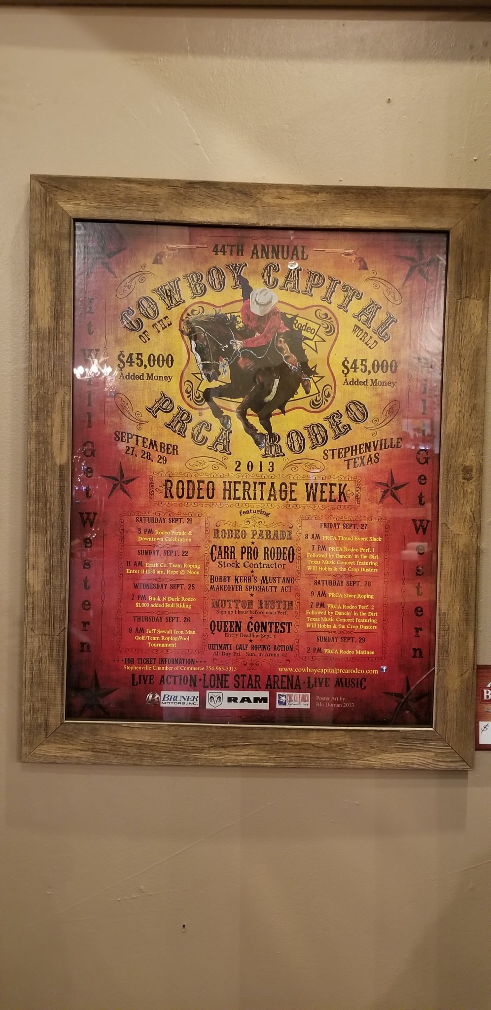 Chuck Lewis Cowboy Capital PRCA Rodeo 21.5x27.5