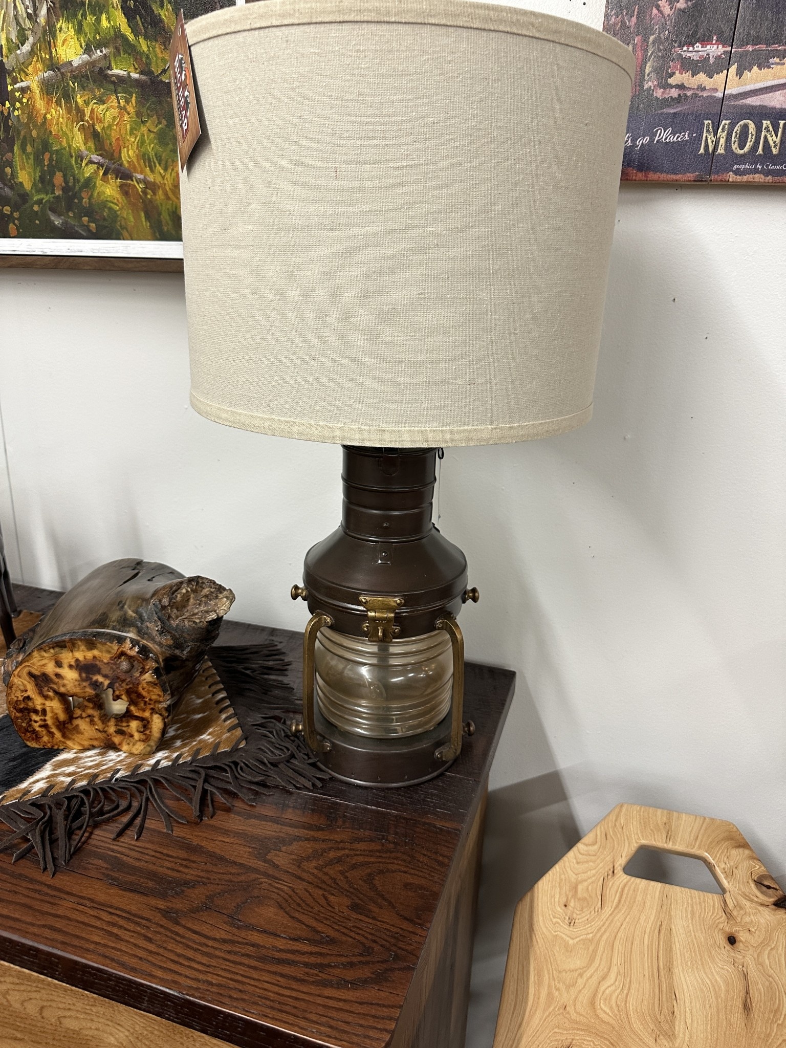 Crestview Copper Lantern Table Lamp