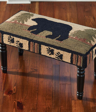 Park Design Adirondack Hooked Bear Bench 32Wx16Dx17H