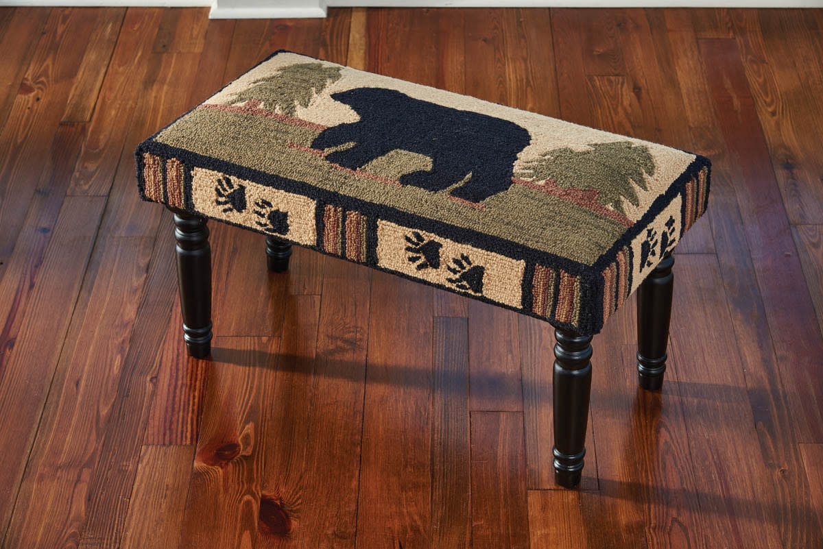 Park Design Adirondack Hooked Bear Bench 32Wx16Dx17H