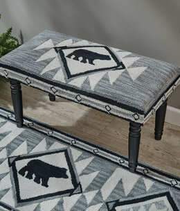 Park Design Tribal Hooked Bench 32W x 16D x 17H