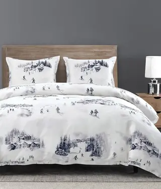 Hiend Ski Toile Lyocell 3pc Comforter Set-QUEEN