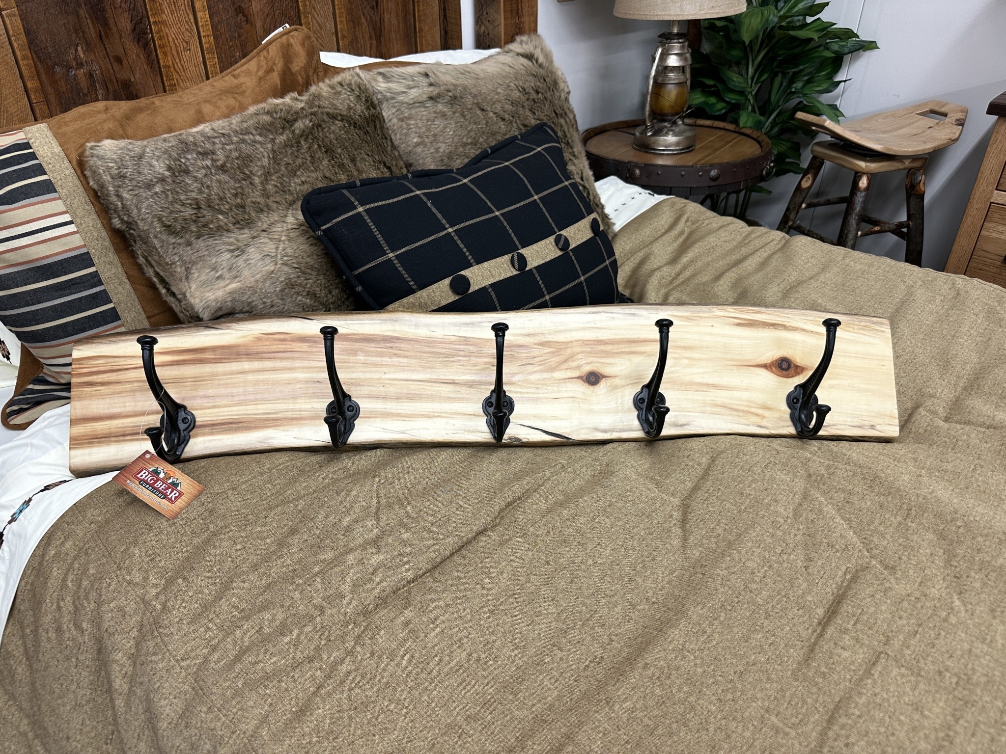 MCE Industries Live Edge Coat Rack 25"-36"L