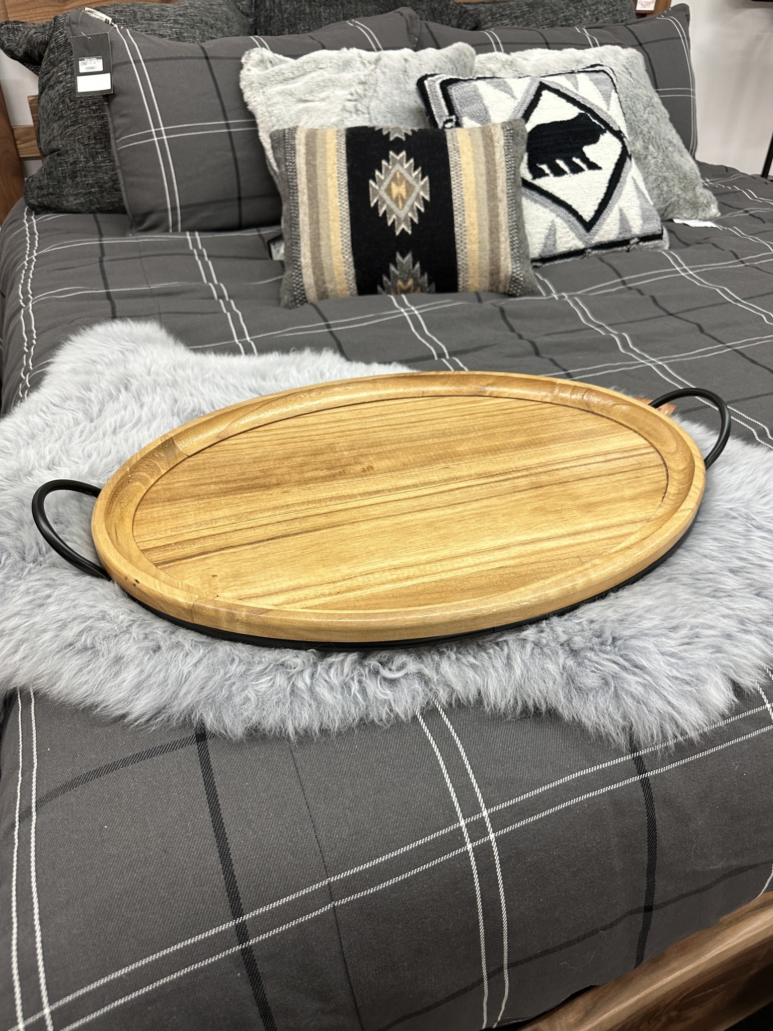 Melrose Oval Wood Tray 16.5Wx27.5L