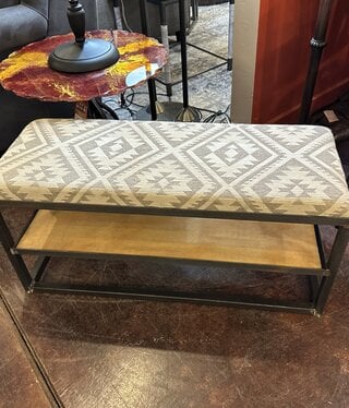 uberchic 37" Fabric Bench with Shelf