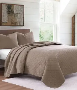 Hiend Cotton Gauze 3 pc Quilt Set FULL/QUEEN-Mocha