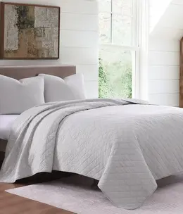 Hiend Cotton Gauze 3pc Quilt Set-FULL/QUEEN-Gray