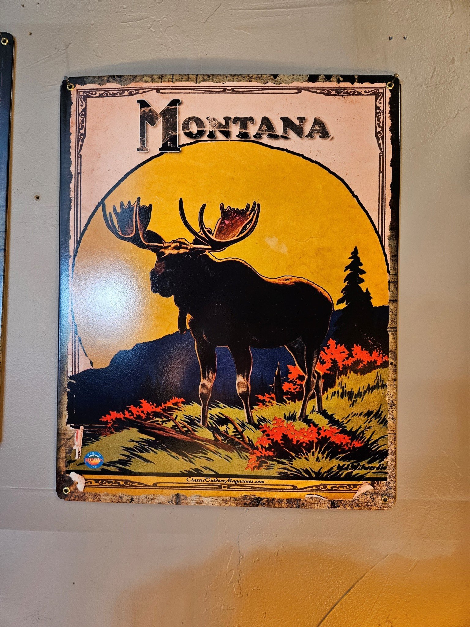 Classic Outdoor Magazines #12 Montana Moose 12x15 Metal Sign