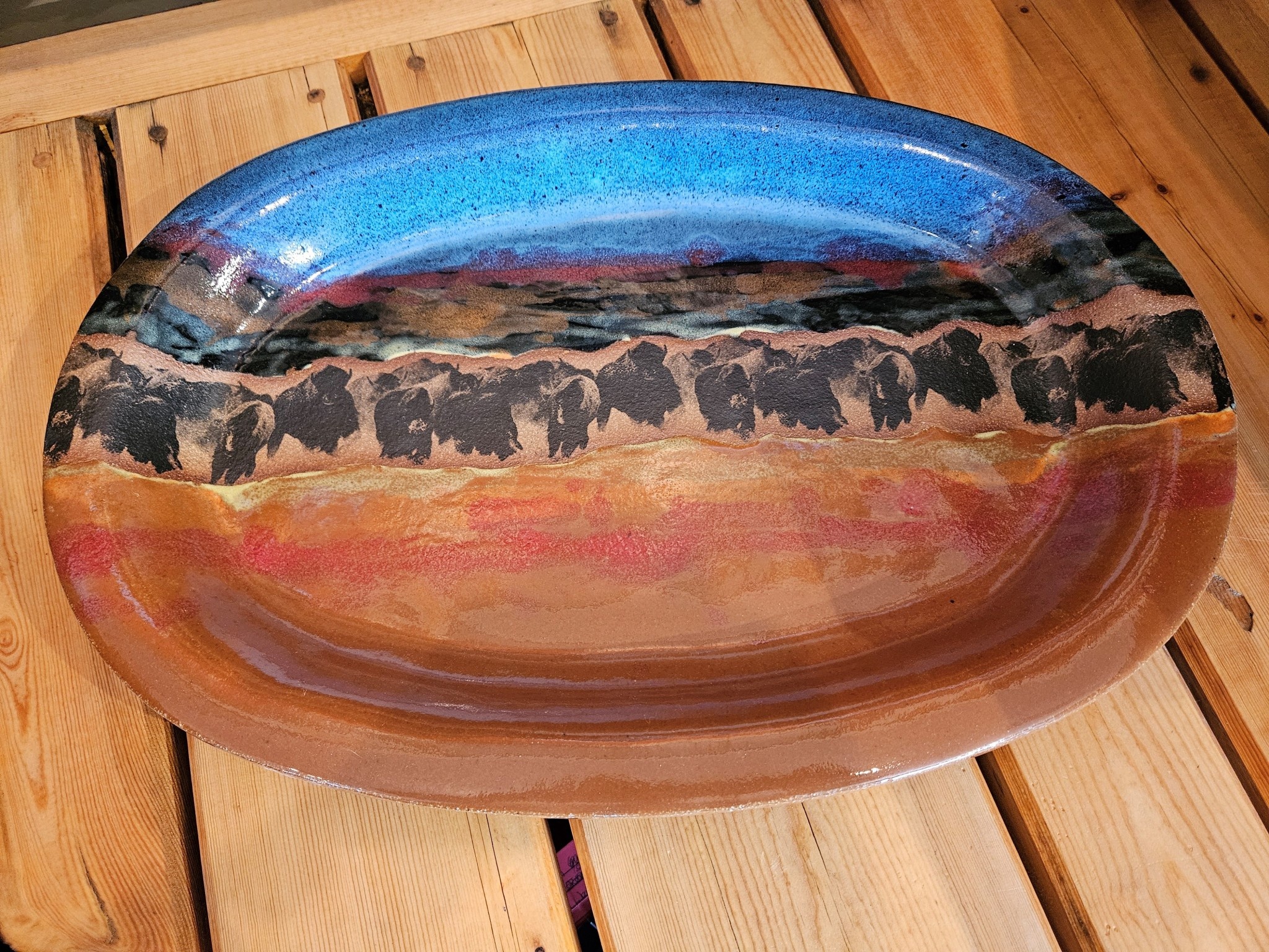 Always Azul Large Oval Platter 18.5" x 13"
