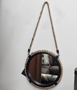 Uma Metal Mirror on Rope 12D x 22H