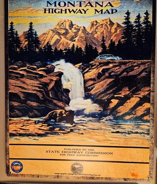 Classic Outdoor Magazines #9  1947 Montana Map 12x15 Metal Sign