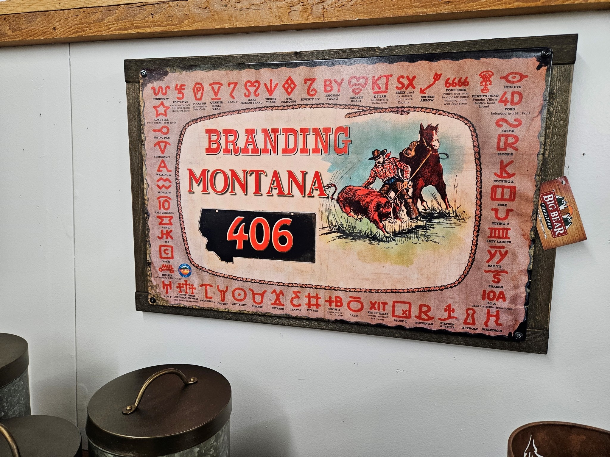 Classic Outdoor Magazines #33  Branding Montana 17x24 Metal/Wood