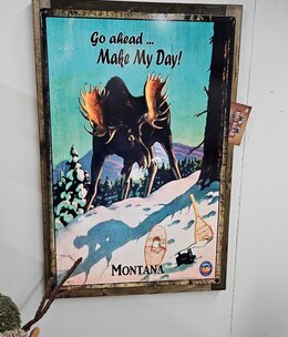 Classic Outdoor Magazines #19 Make My Day Moose 16x24 Metal/Wood