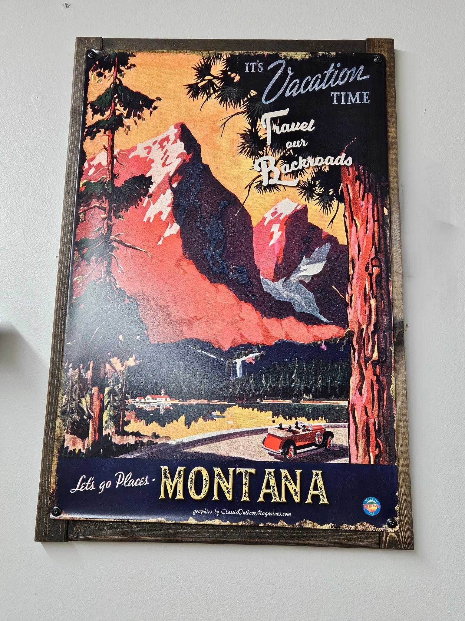 Classic Outdoor Magazines #22 Vacation Time 17x26 Metal/Wood
