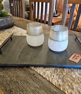 Uttermost Get A Grip BLACK Marble Tray 24x3x15
