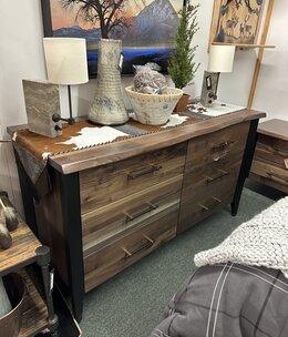 Urban Barnwood Rustic Walnut Uptown 6 Dwr Dresser 60x23x34