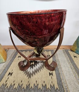Artisans Sergio Bueno Bowl w/Forged Iron Base-LAVA