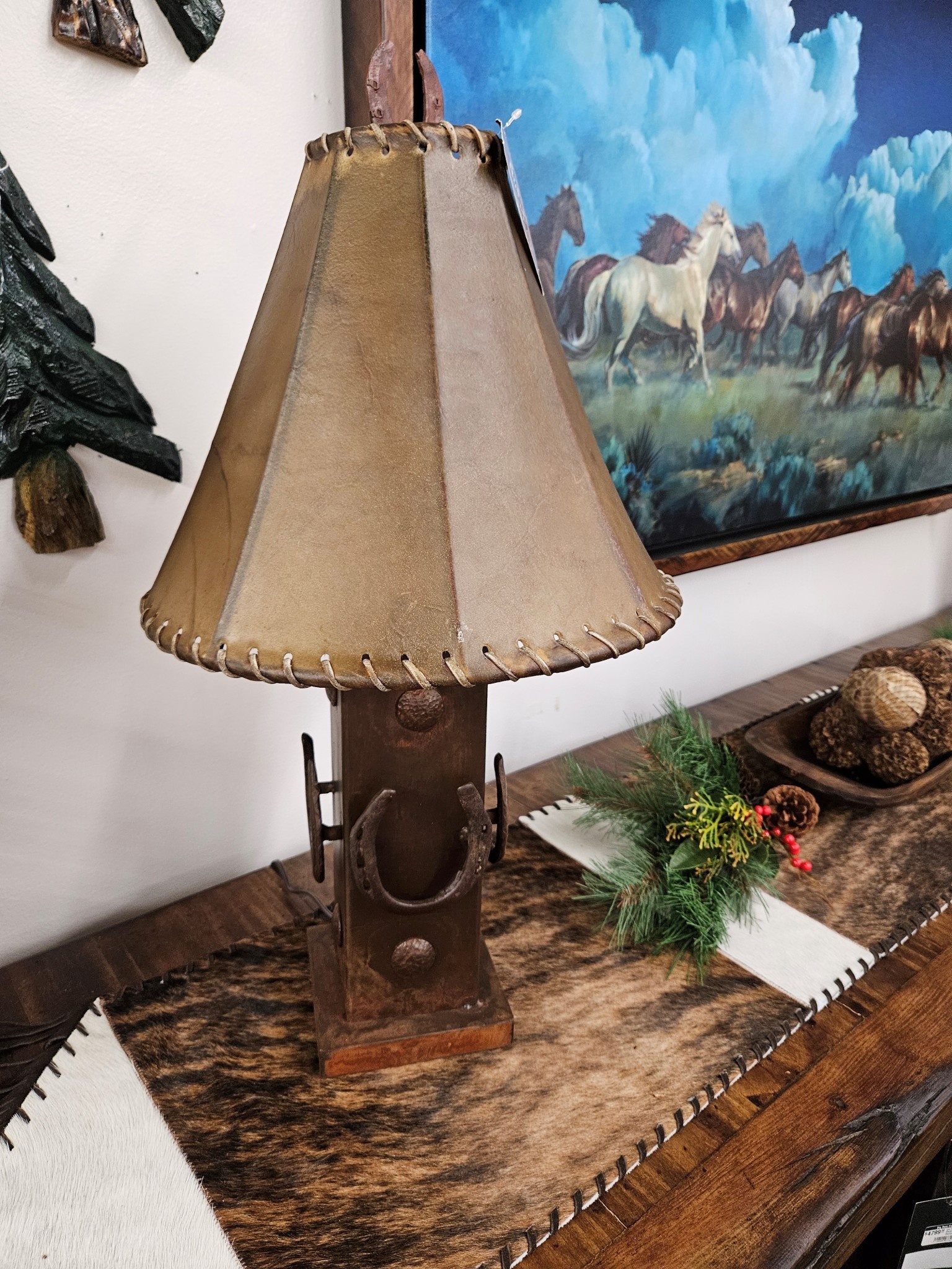 Artisans Horseshoe Cube Table Lamp