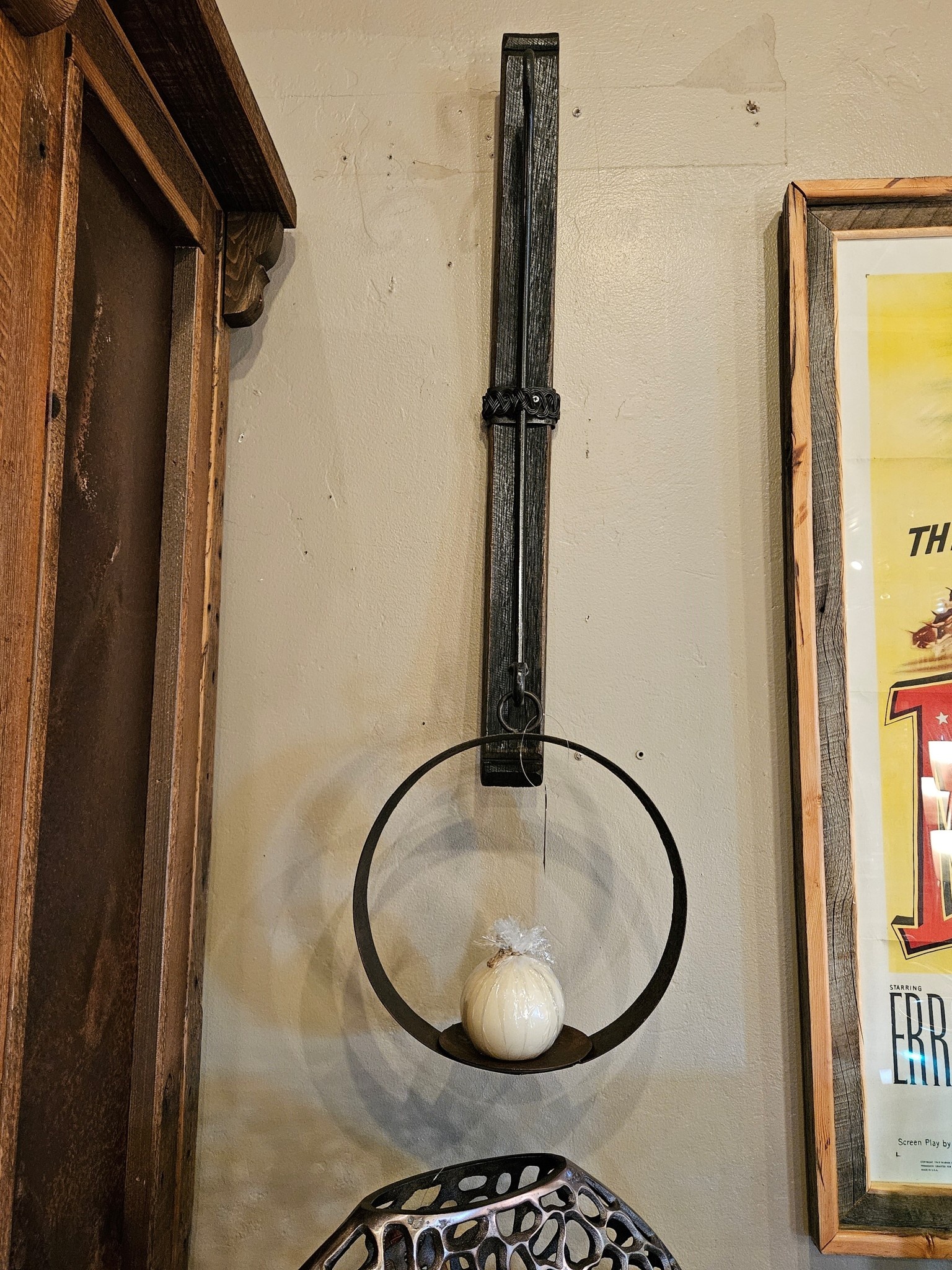 Artisans Swinging Tequila Stave Wall Candle Holder w/candle*****