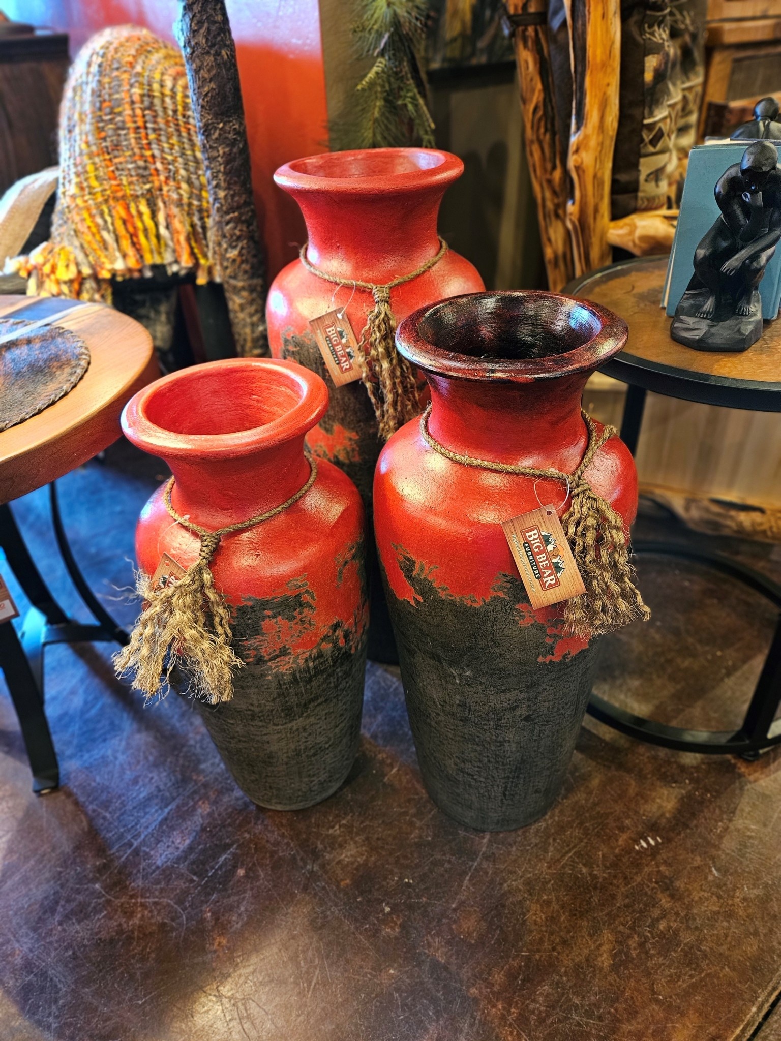 Artisans Bottle Red/Gray Clay Jar - SMALL