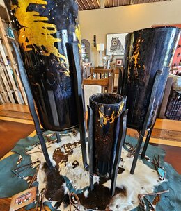 Artisans Torre Base w/Granite Glass Vase-MEDIUM