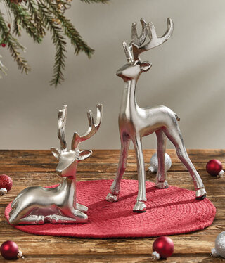 Park Design Silver Sitting Reindeer