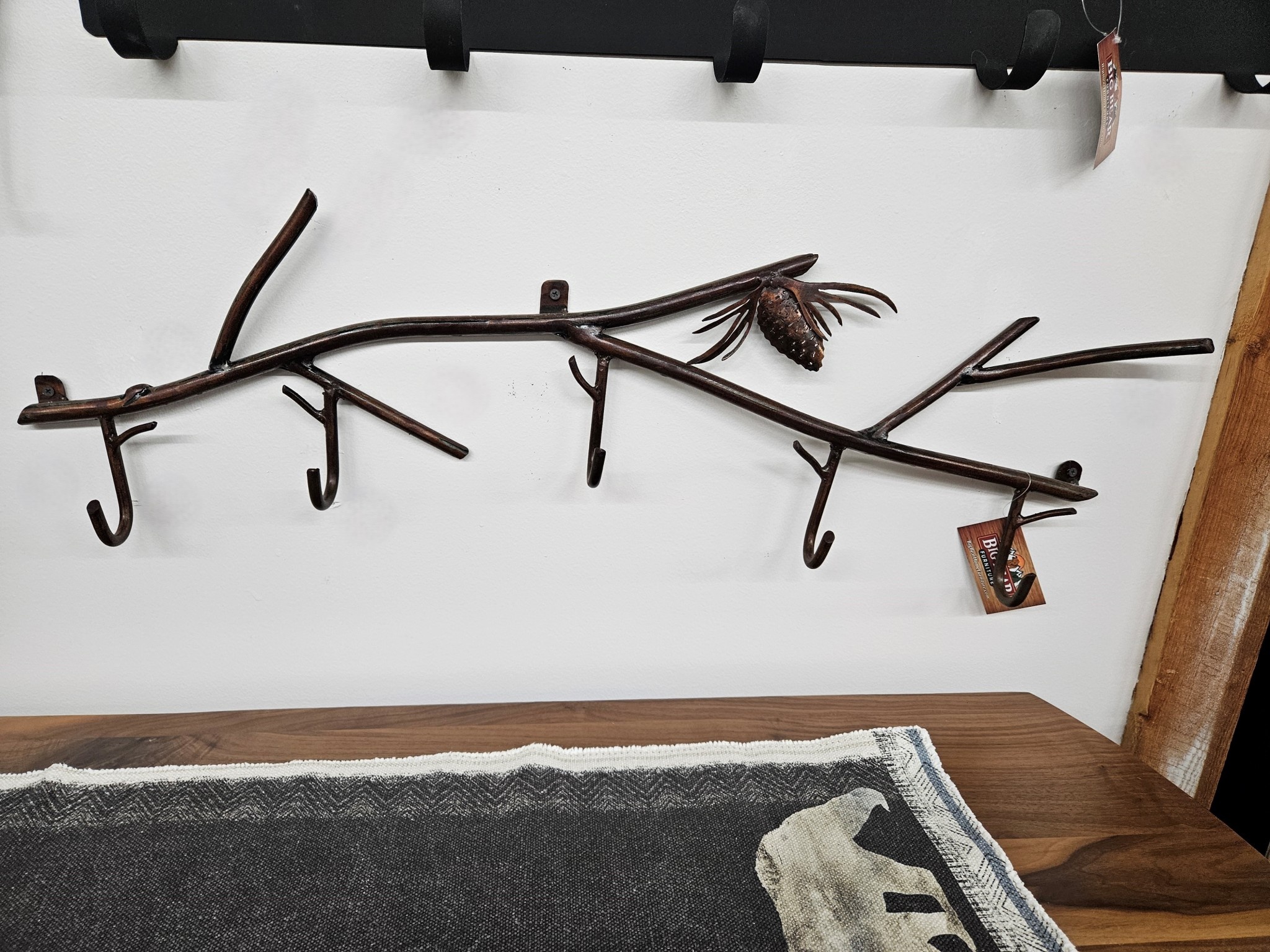 juliann Coat Rack 36 L with 5 hooks Local atist One of a Kind Big Bear Furniture