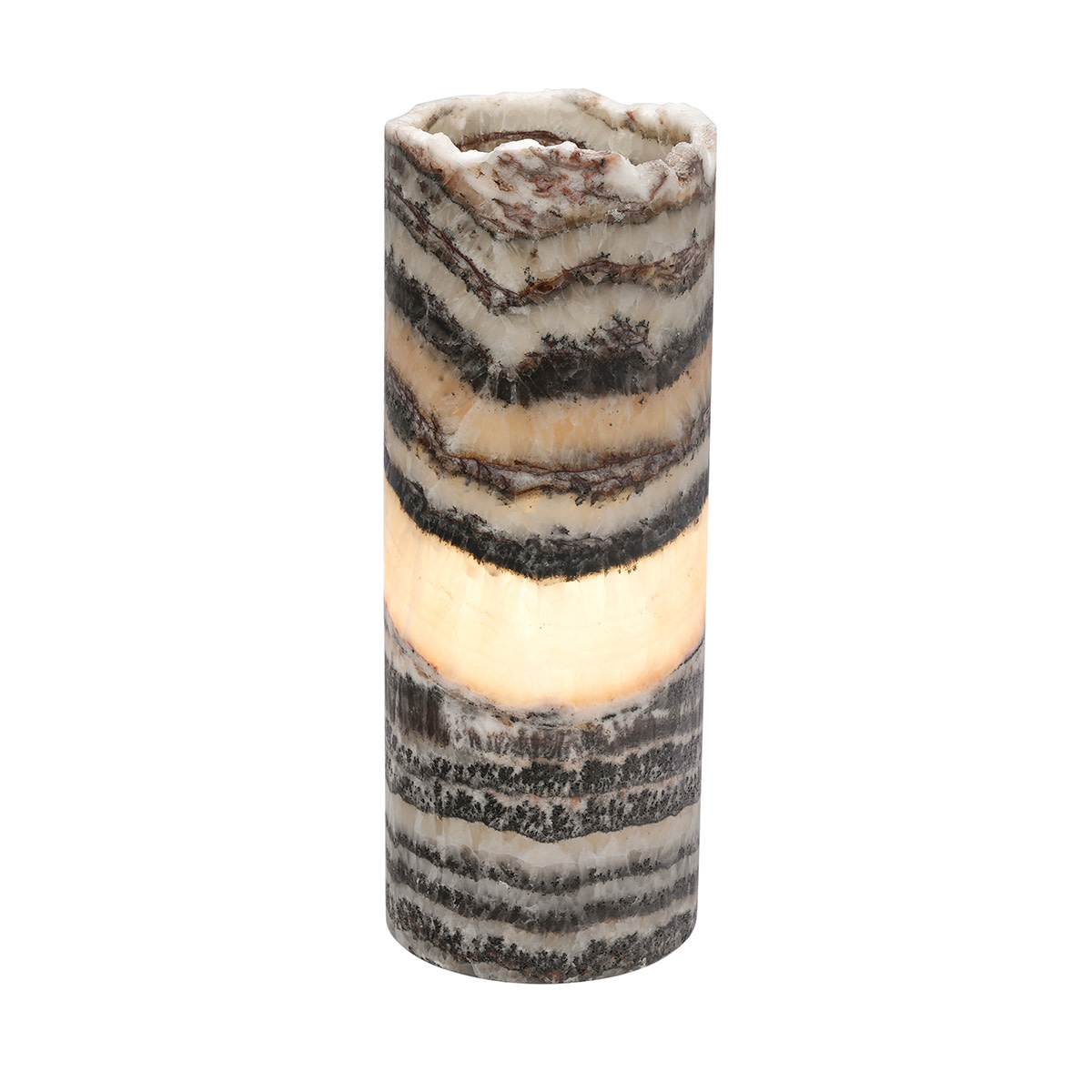 BS Trading 80 Multi Red Nat Edge Cylinder Onyx Lamp 4.5x12