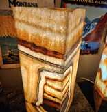 BS Trading 95 Aqua Solid Top Cube Onyx Lamp 6x6x16