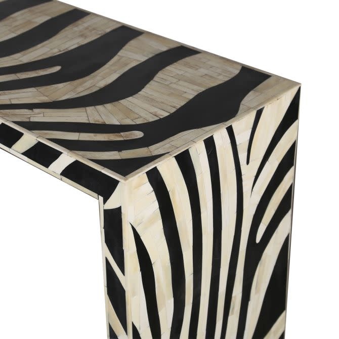 HTD Taara Zebra Bone Console Table 54x14x36