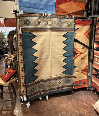 Co-Escalante Zapotec "Earth & Sky Blue" 4x6 Rug ER11638