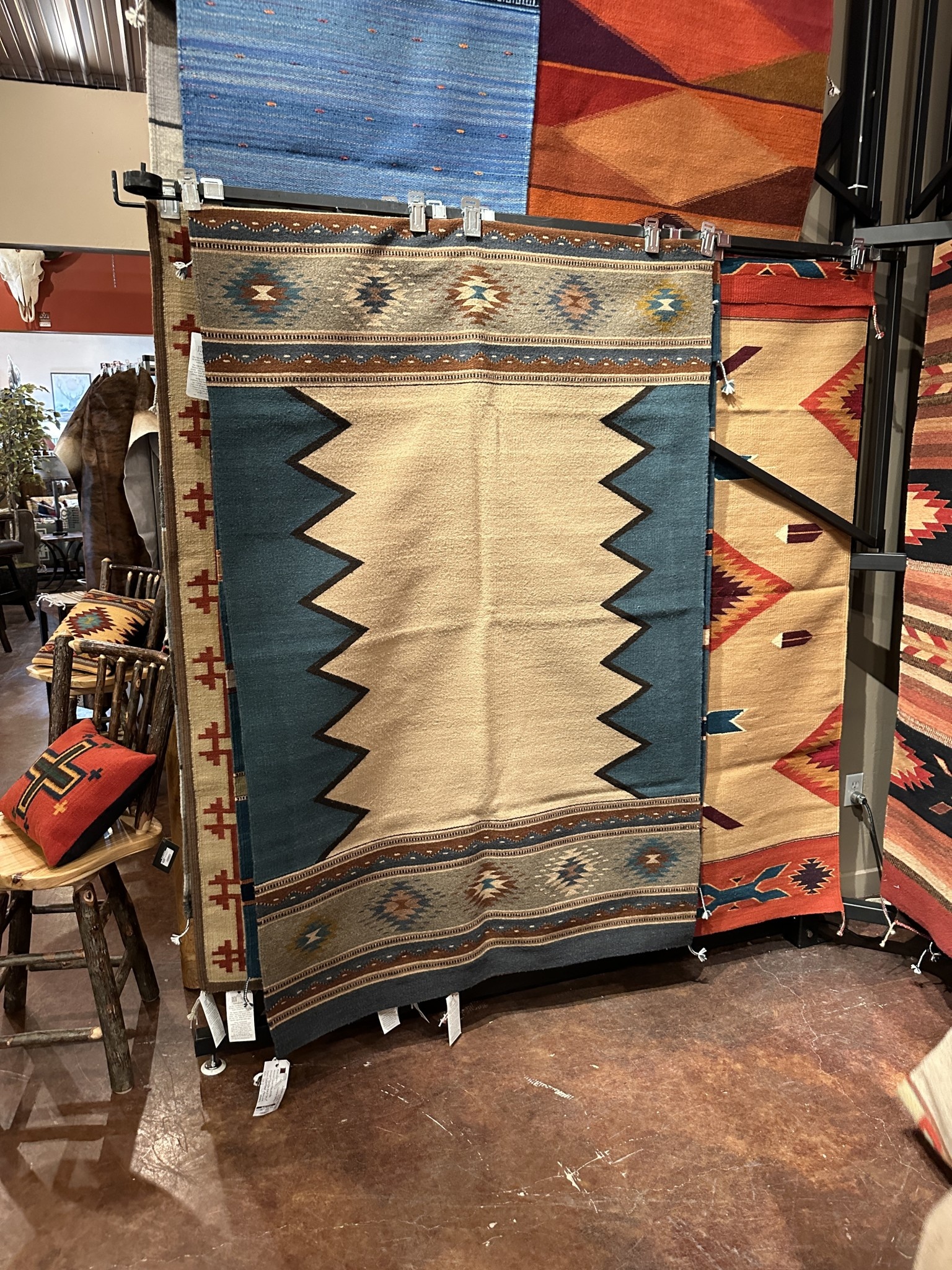Co-Escalante Zapotec "Earth & Sky Blue" 4x6 Rug ER11638