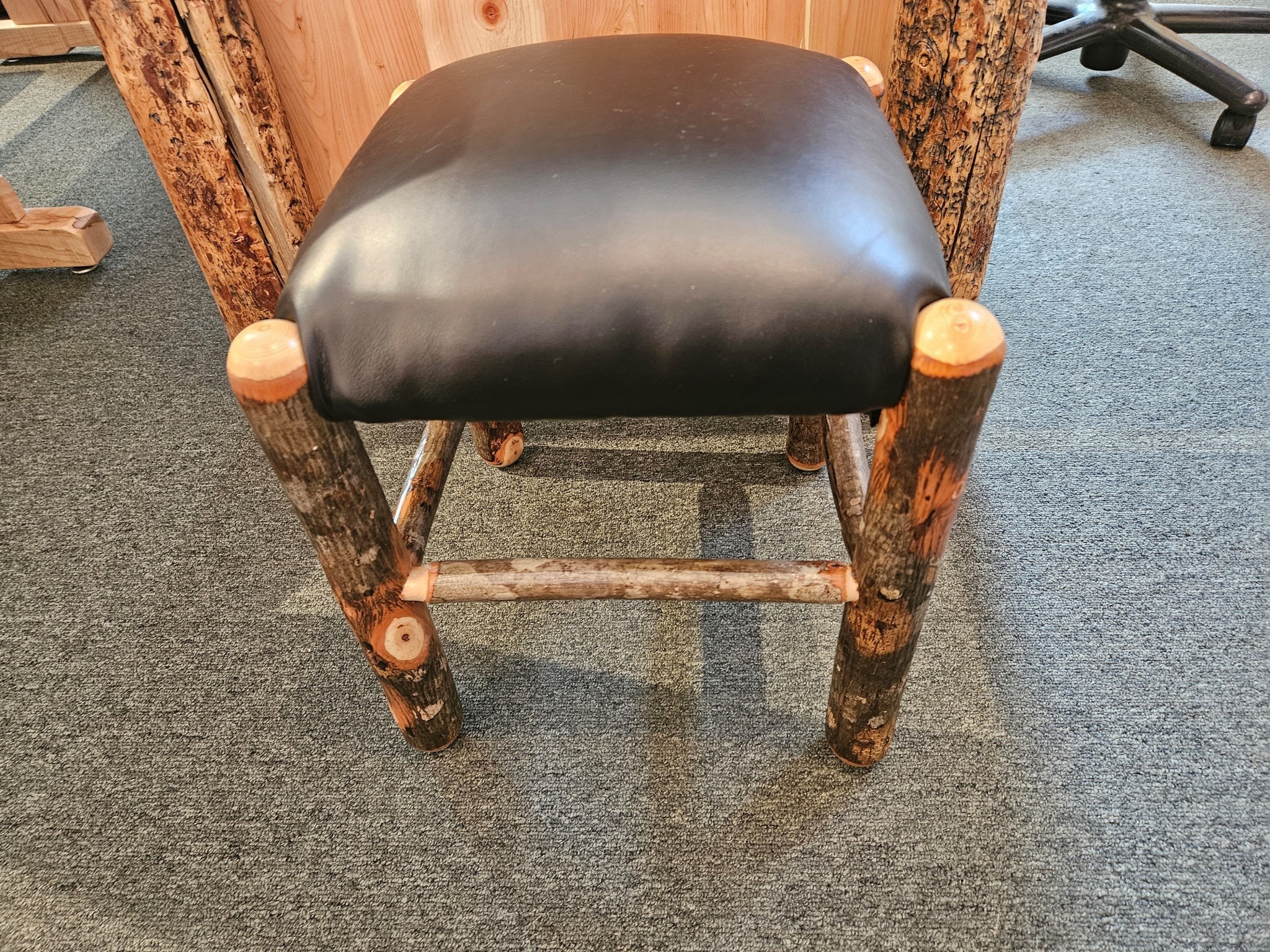 ALBC Hickory Footstool 13.5x13.5x15.5approx.