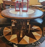 HTD Marble & Teak w/Wood Base Table-ONE OF A KIND