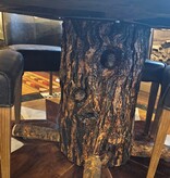 HTD Marble & Teak w/Wood Base Table-ONE OF A KIND