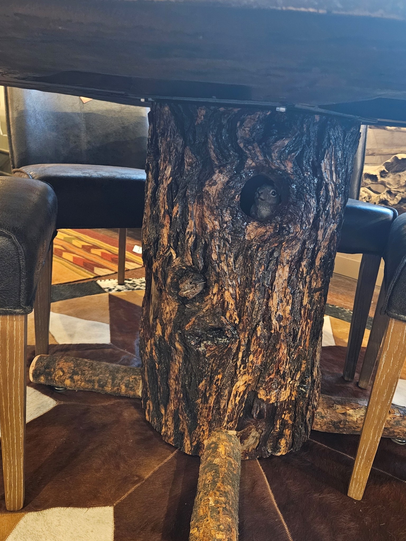 HTD Marble & Teak w/Wood Base Table-ONE OF A KIND