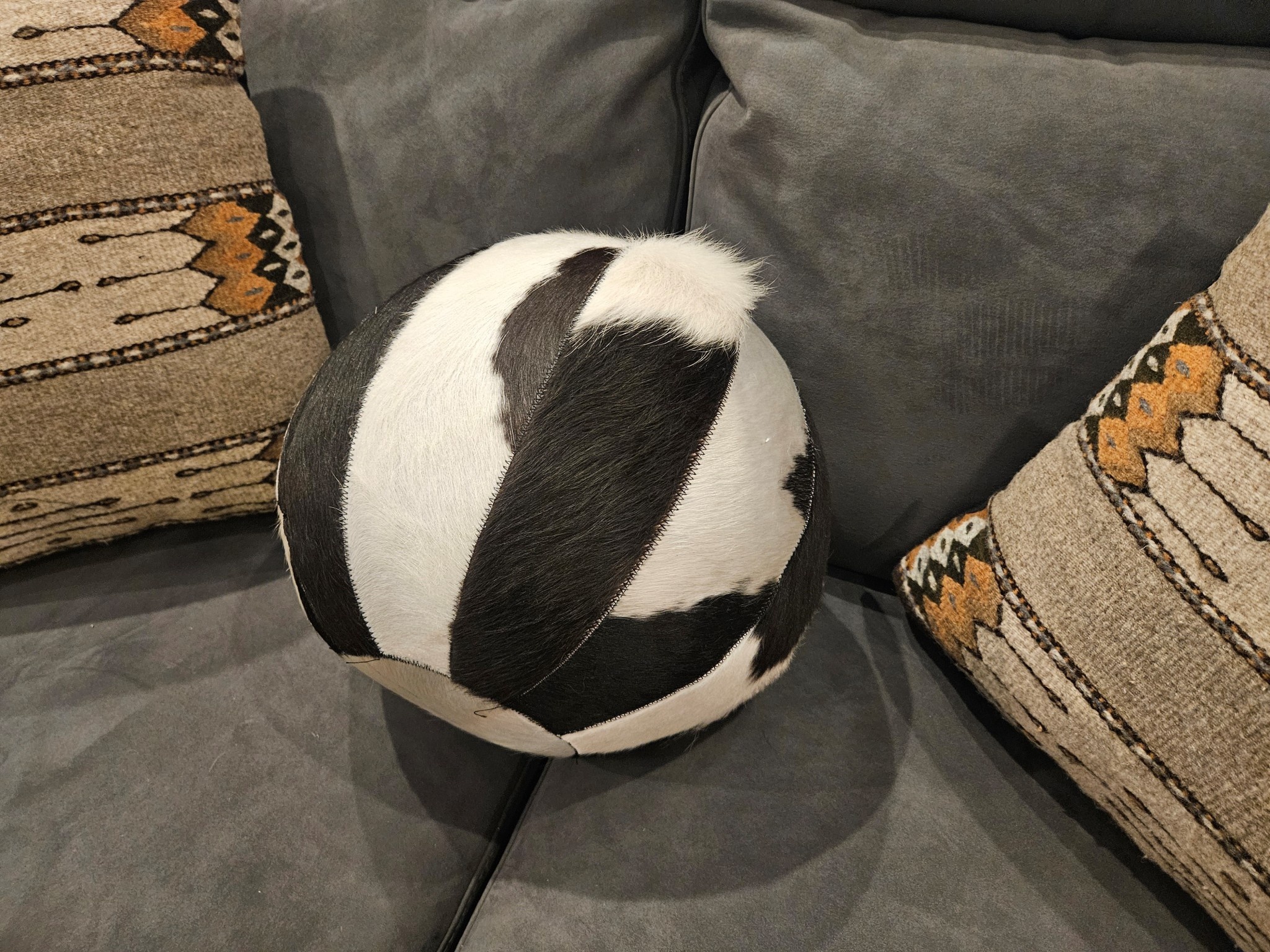 Co-Rhonda Hair on Hide Ball Pillow