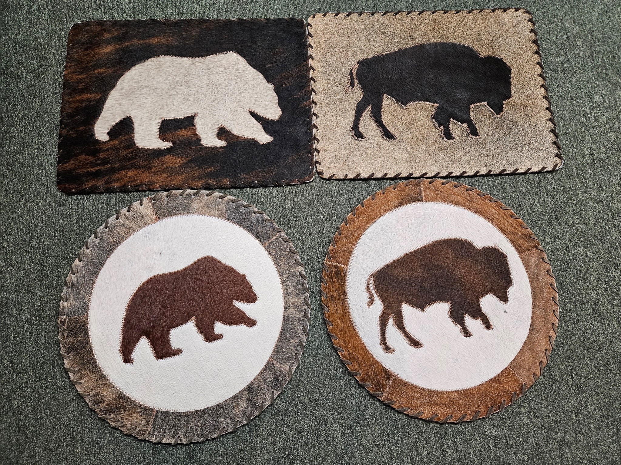 Gaucho Cowhide Placemat Rectangle or 16" Round