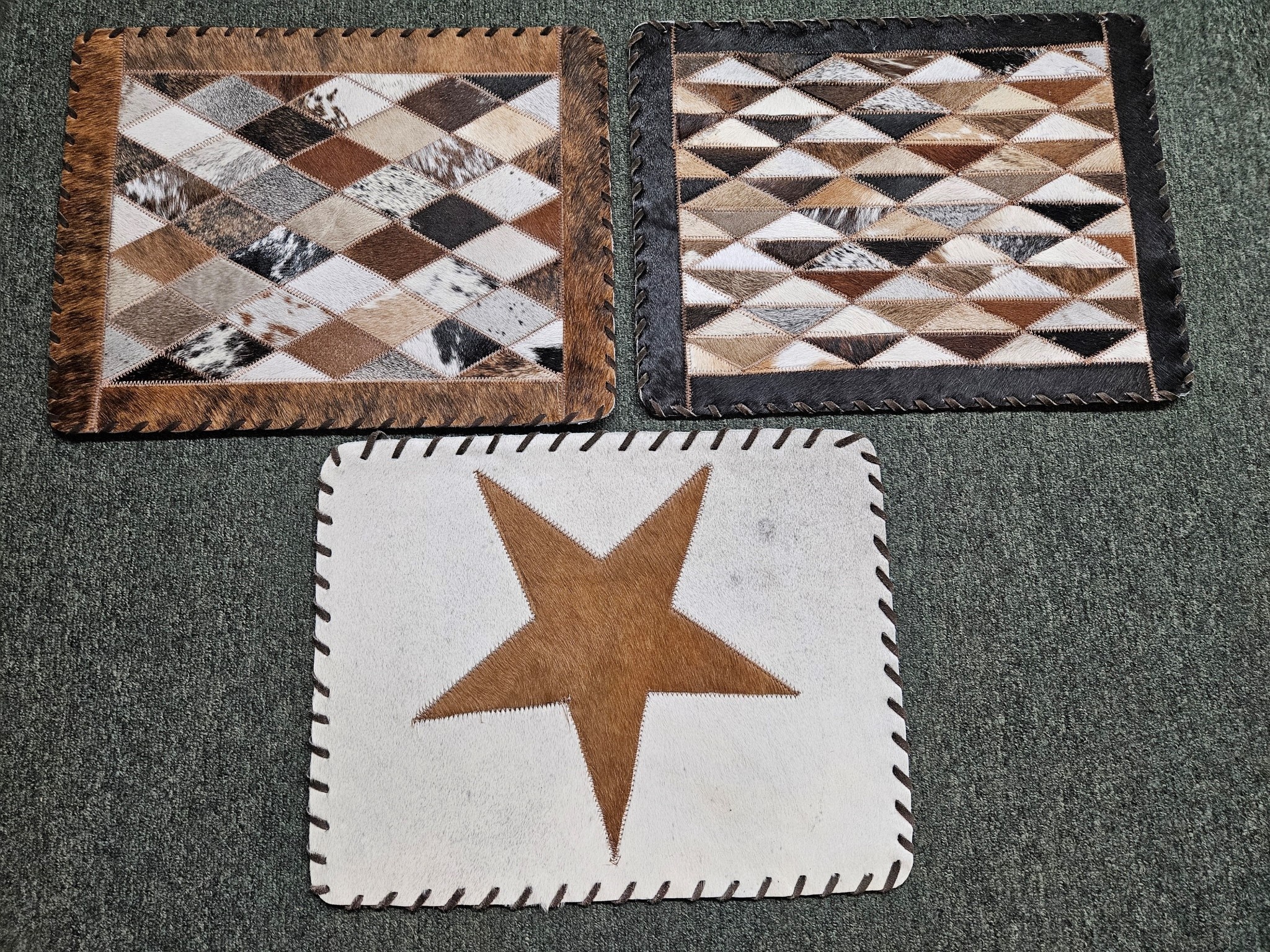 Gaucho Cowhide Placemat Rectangle or 16" Round
