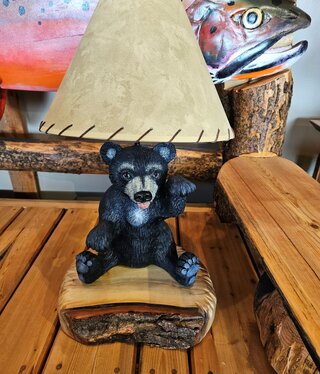 MCE Industries Carved Animal Lamp with Shade
