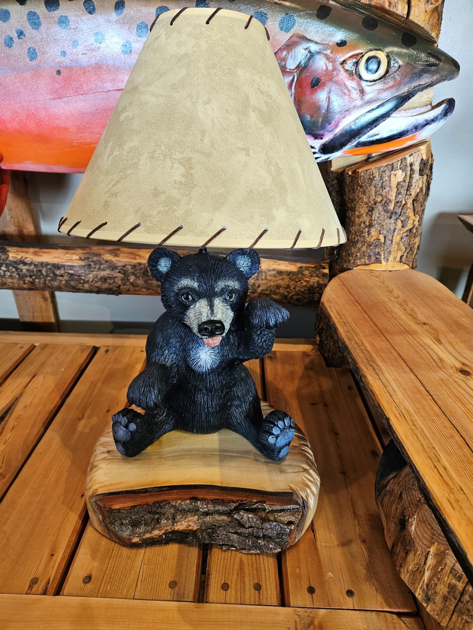 MCE Industries Carved Animal Lamp with Shade