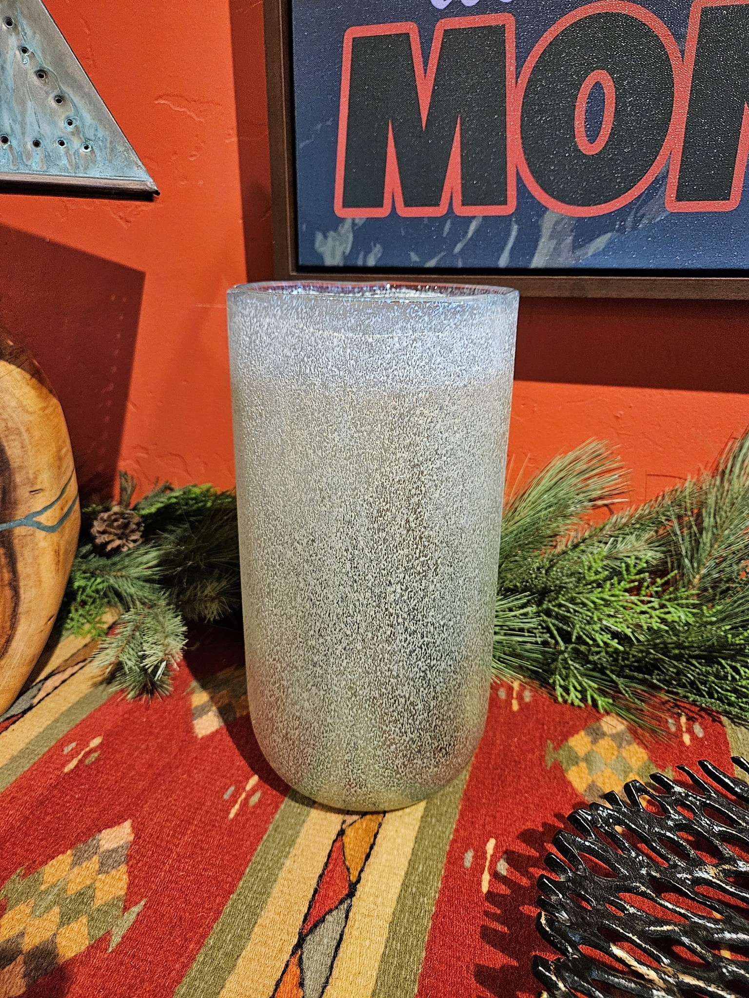Melrose Frosted White 10.5H Candle Holder