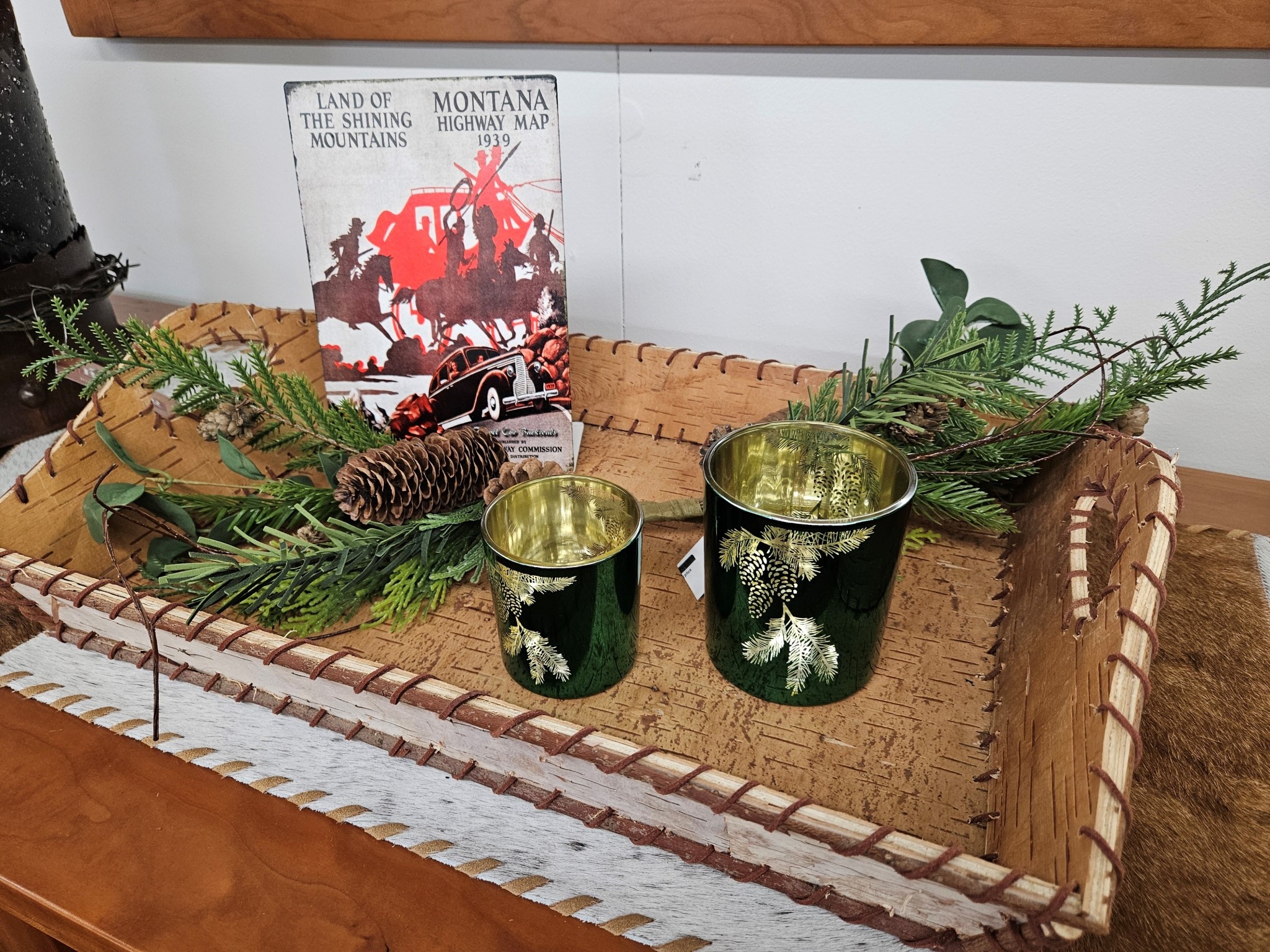 Melrose Green Pinecone 2.5Dx3H Candle Holder-SMALL
