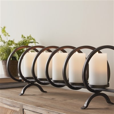 Melrose 5 Lt Iron Candleholder 31x10