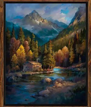Colt Idol Glacier Getaway, Framed 54x44 (Cabin) Colt Idol Glacier Getaway, Framed 54x44 (Cabin)