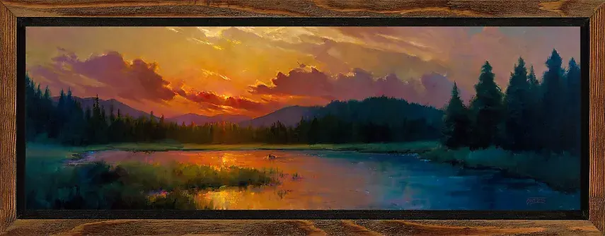 Colt Idol "Just Around the Bend" Framed 64W x 24H