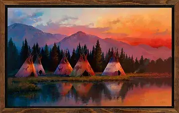 Colt Idol "Stillwater Sundown" Framed 64W x 40H