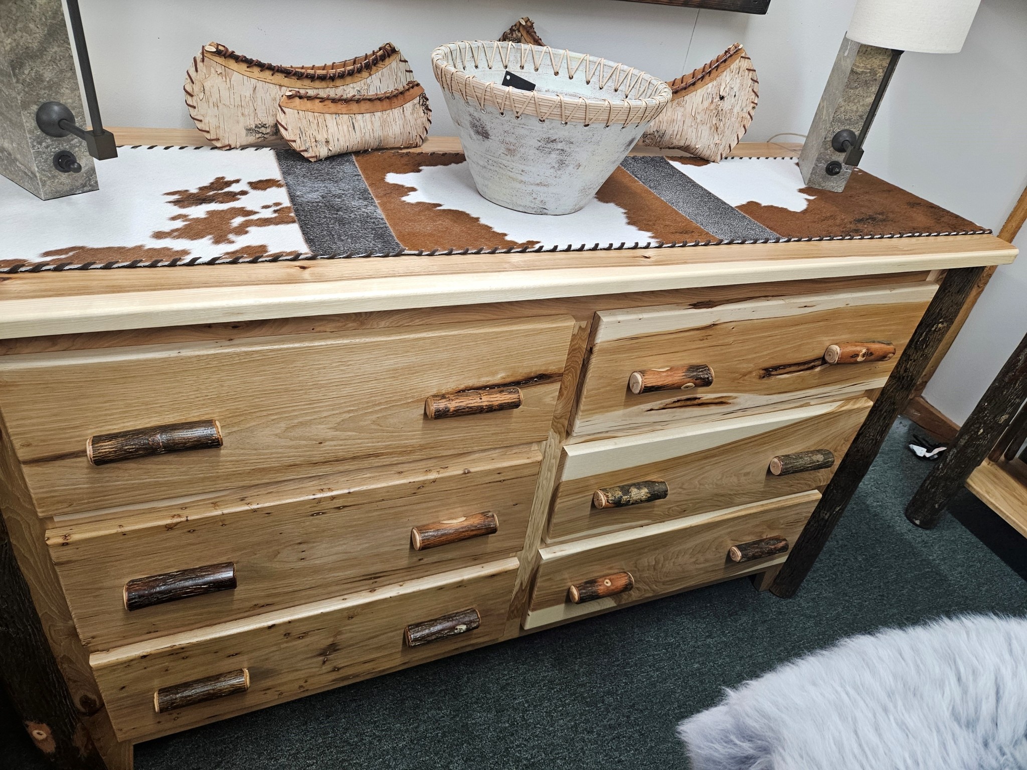 ALBC 6 Drawer Hickory Dresser